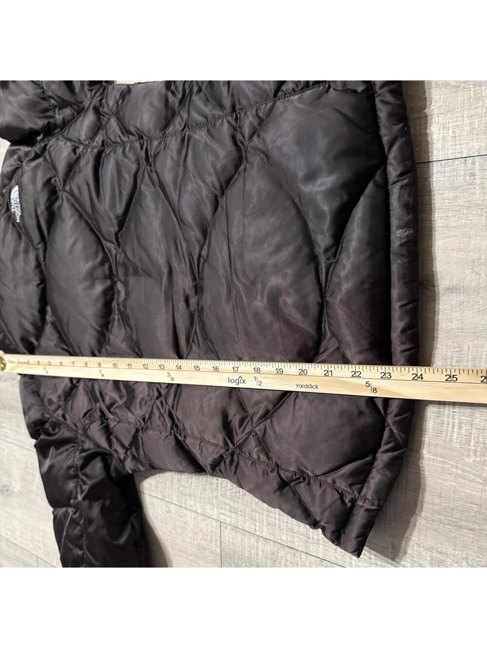 The North Face 550 Puffer Jacket Dark Brown Quilted Goose Down Women’s Small - Picture 9 of 12
